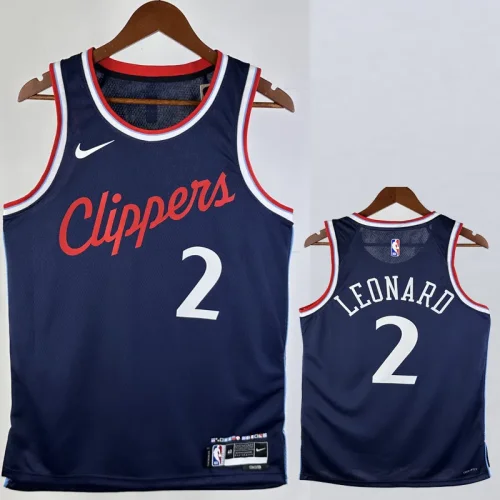 24-25 Clippers LEONARD #2 Navy Blue Away Top Quality Hot Pressing NBA Jersey