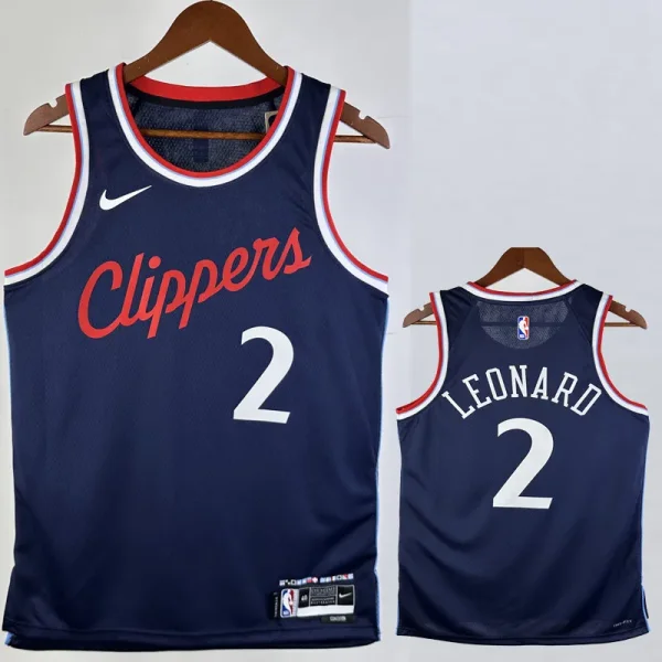 24-25 Clippers LEONARD #2 Navy Blue Away Top Quality Hot Pressing NBA Jersey