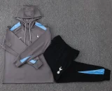 24-25 TOT Dark gray Hoodie Half Pull Tracksuit #F566半拉连帽