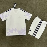 25-26 Man Utd White Purple Kids Soccer Jersey