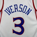 1996-97 76ERS IVERSON #3 White Retro Top Quality Hot Pressing NBA Jersey