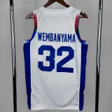 2024 Olympic Game France WEMBANYAMA # 32 White Basketball Jersey