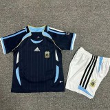 2006 Argentina Away Kids Retro Soccer Jersey