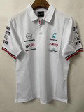 2021 Formula One Mercedes White Short Sleeve Racing Suit (梅赛德斯 有领)