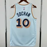 24-25 SA Spurs SOCHAN #10 Light blue City Edition Top Quality Hot Pressing NBA Jersey