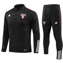 23-24 Sao Paulo Black Half Pull Tracksuit (半拉链)