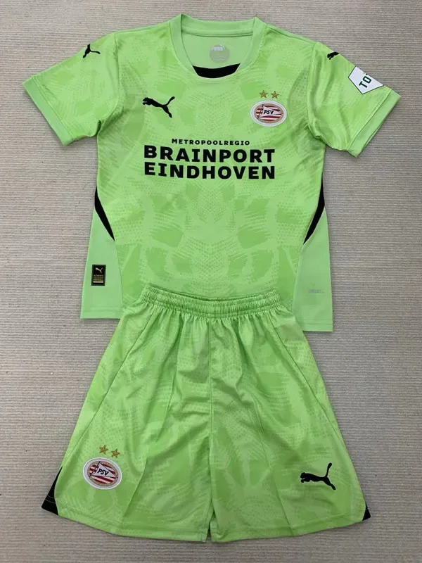 24-25 PSV Green GoalKeeper Kids Soccer Jersey