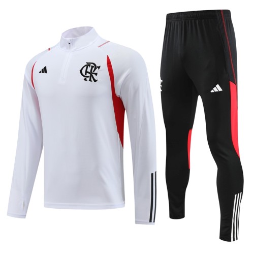 23-24 Flamengo White Half Pull Tracksuit (半拉链)