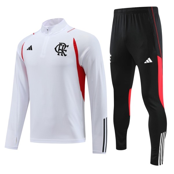 23-24 Flamengo White Half Pull Tracksuit (半拉链)