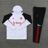 23-24 Man Utd White Hoodie Jacket Tracksuit