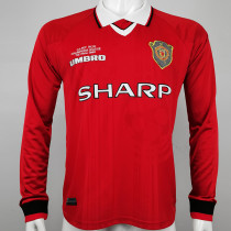 1999-2000 Man Utd Home Long Sleeve Retro Soccer Jersey (长袖)(决赛版)