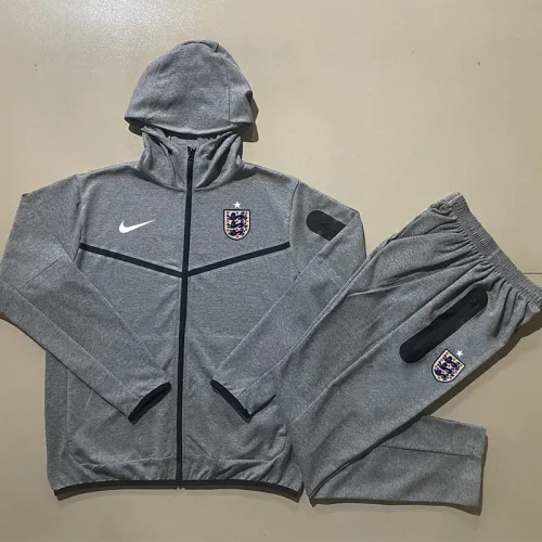 24-25 England Grey Hoodie Jacket Tracksuit #F575