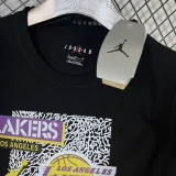T132 Lakers Jordan Black High Quality Casual T-Shirt