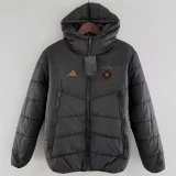 24-25 Germany Black Hooded Cotton Coat #棕标棉衣