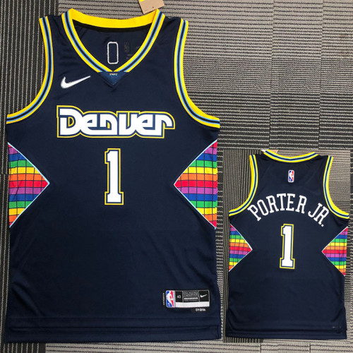 21-22 Nuggets PORTER JR #1 Royal blue City Edition Top Quality Hot Pressing NBA Jersey