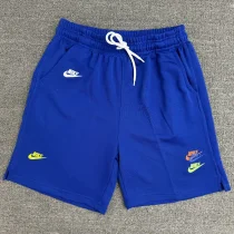 CN02深彩蓝 NK Blue Embroidered Multicolor Logo Casual Short Pants