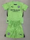 24-25 Man City Green GoalKeeper Kids Soccer Jersey
