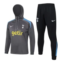 24-25 TOT Dark gray Hoodie Half Pull Tracksuit #F566半拉连帽