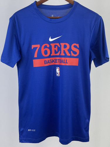 2023 76ERS Blue Quick drying T-shirt