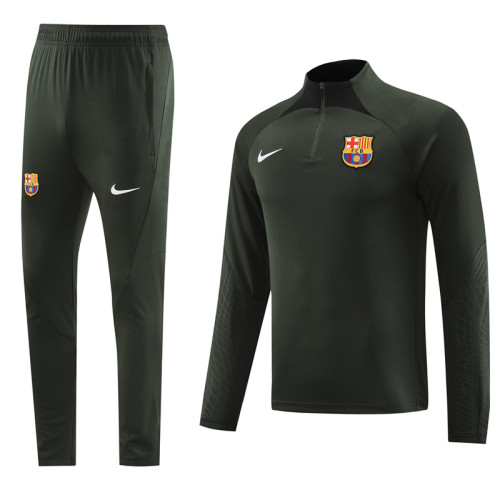 23-24 BAR Dark green Half Pull Tracksuit (半拉链)