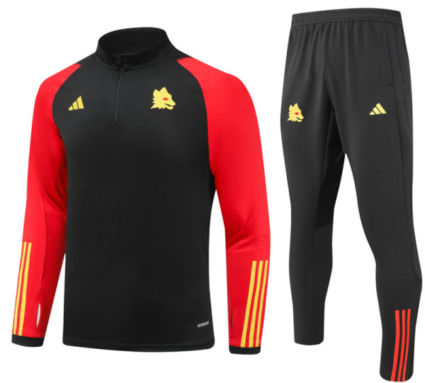 23-24 Roma Black Half Pull Tracksuit (半拉链)