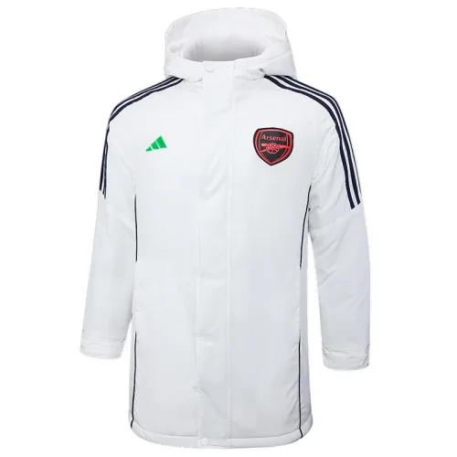 24-25 ARS White Hooded Windbreaker Fabric Cotton Coat #G191