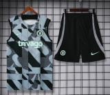 23-24 CHE Cyan Black Tank top and shorts suit
