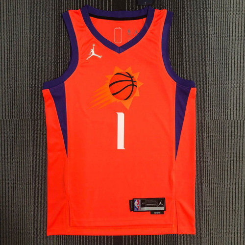 21-22 Suns BOOKER #1 Orange 75th Anniversary Trapeze Edition Top Quality Hot Pressing NBA Jersey