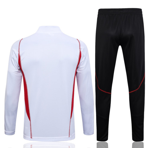 23-24 Sao Paulo White Half Pull Tracksuit (半拉链) #B655