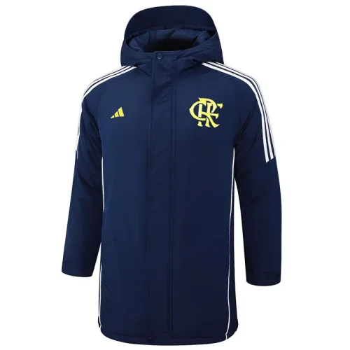 24-25 Flamengo Royal Blue Hooded Windbreaker Fabric Cotton Coat #G206