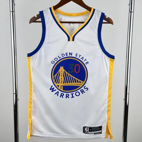 WARRIORS CURRY #30 White Top Quality Hot Pressing NBA Jersey (V领)
