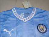 23-24 Man City Home Kids Soccer Jersey