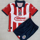 23-24 Chivas Home Kids Soccer Jersey