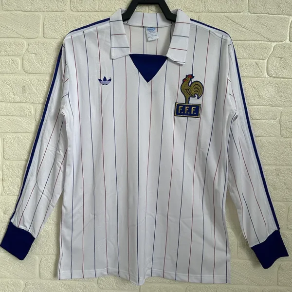 1980-1982 France Away Long Sleeve Retro Soccer Jersey (长袖)