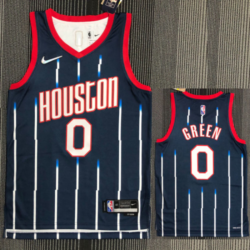 21-22 Rockets GREEN #0 Dark blue City Edition Top Quality Hot Pressing NBA Jersey