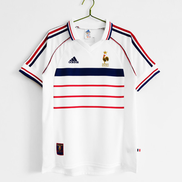 1998 France Away Retro Soccer Jersey (不带小字)