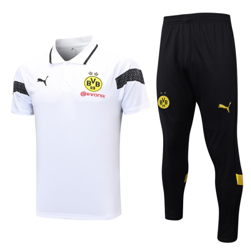 23-24 Dortmund White Polo Tracksuit #C1003