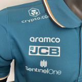 2023 F1 Aston Martin #14 Polo Green Racing Suit(有领14号车)