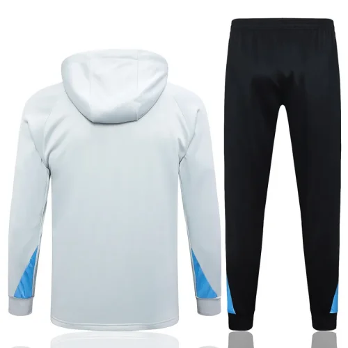 24-25 PSG Light gray Hoodie Half Pull Tracksuit #F585半拉连帽