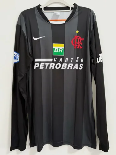2007 Flamengo GoalKeeper Black Long Sleeve Retro Soccer Jersey(长袖)