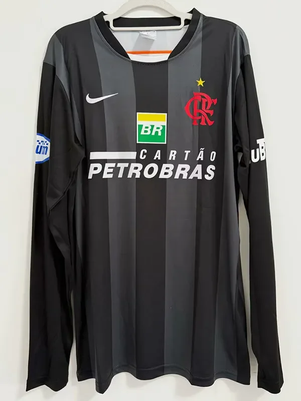 2007 Flamengo GoalKeeper Black Long Sleeve Retro Soccer Jersey(长袖)