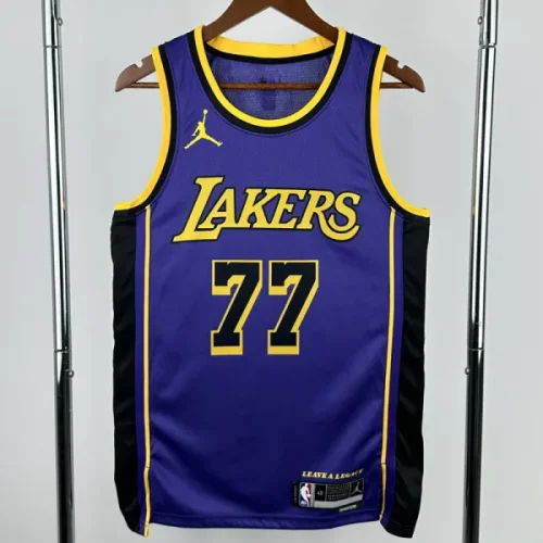 22-23 Lakers DONCIC #77 Purple Top Quality Hot Pressing NBA Jersey (Trapeze Edition)人版