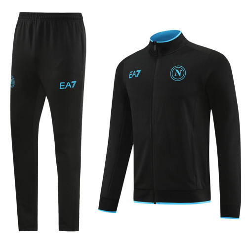 23-24 Napoli Black Jacket Tracksuit #01