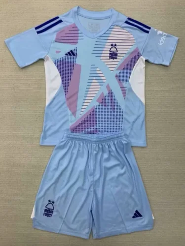 24-25 Nottingham Forest Lake blue GoalKeeper Kids Soccer Jersey