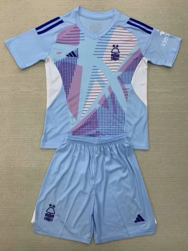 24-25 Nottingham Forest Lake blue GoalKeeper Kids Soccer Jersey