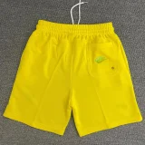 CN02黄 NK Yellow Embroidered Multicolor Logo Casual Short Pants