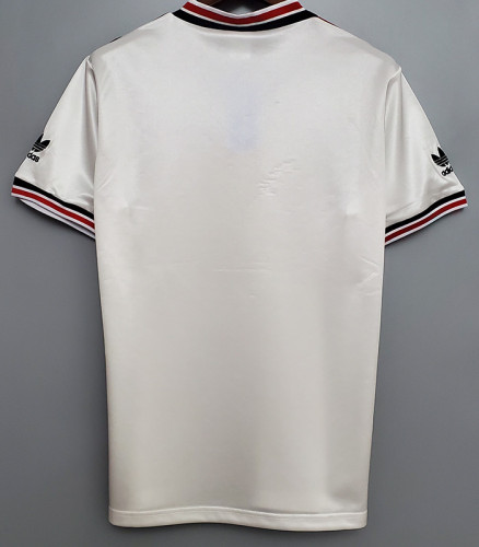 1985 Man Utd Away White Retro Soccer Jersey