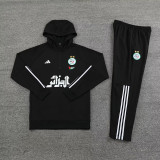 23-24 Algeria Black Hoodie Jacket Tracksuit
