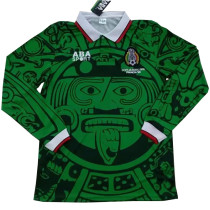 1998 Mexico Home Long Sleeve Retro Soccer Jersey (长袖)
