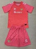 24-25 Real Betis Pink GoalKeeper Kids Soccer Jersey